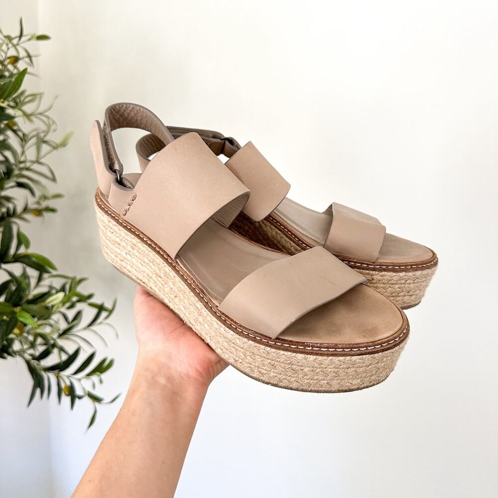 Vince Tan Wedge Sandals